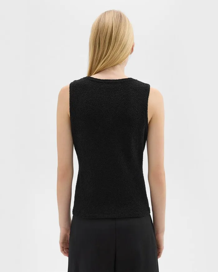 Women TShirts Tank Tops Theory Tiny Tank In Boucleacute Jersey Black