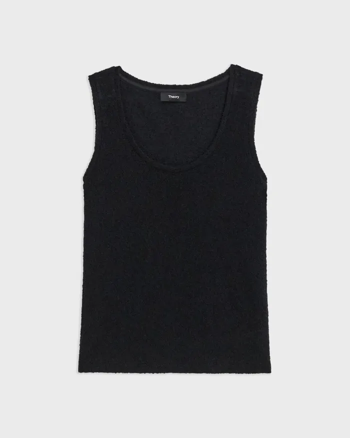 Women TShirts Tank Tops Theory Tiny Tank In Boucleacute Jersey Black