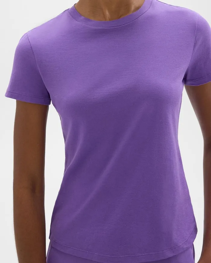 Women TShirts Tank Tops Theory Tiny Tee In Organic Cotton Bright Peony