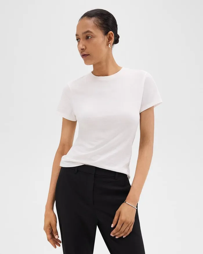 Women TShirts Tank Tops Theory Tiny Tee In Organic Cotton White