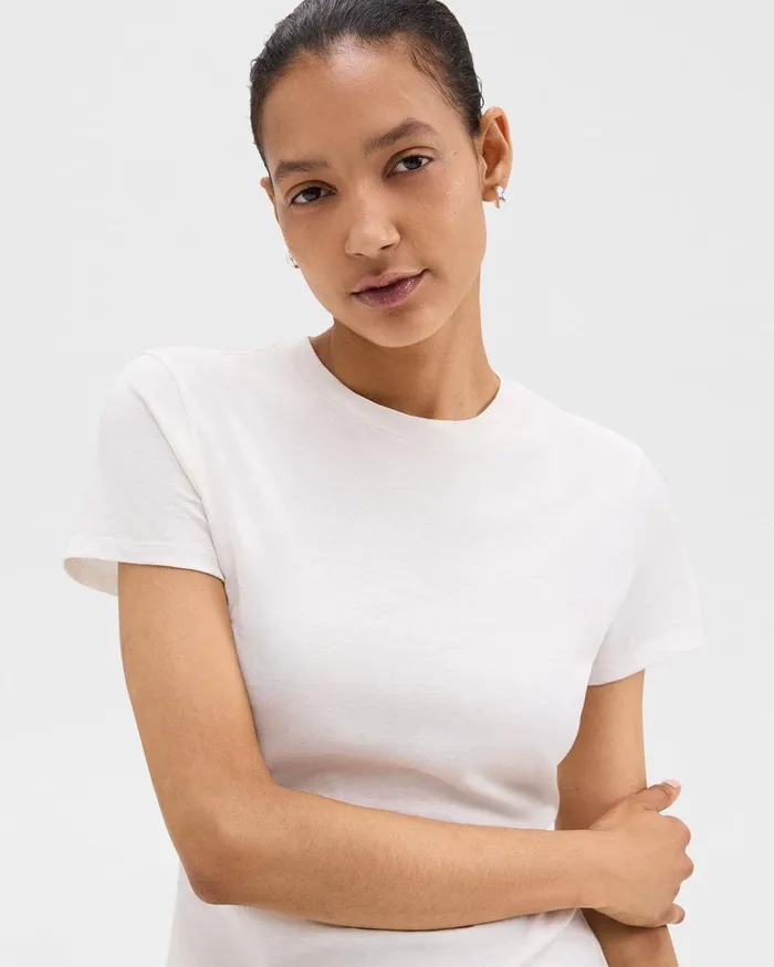 Women TShirts Tank Tops Theory Tiny Tee In Organic Cotton White