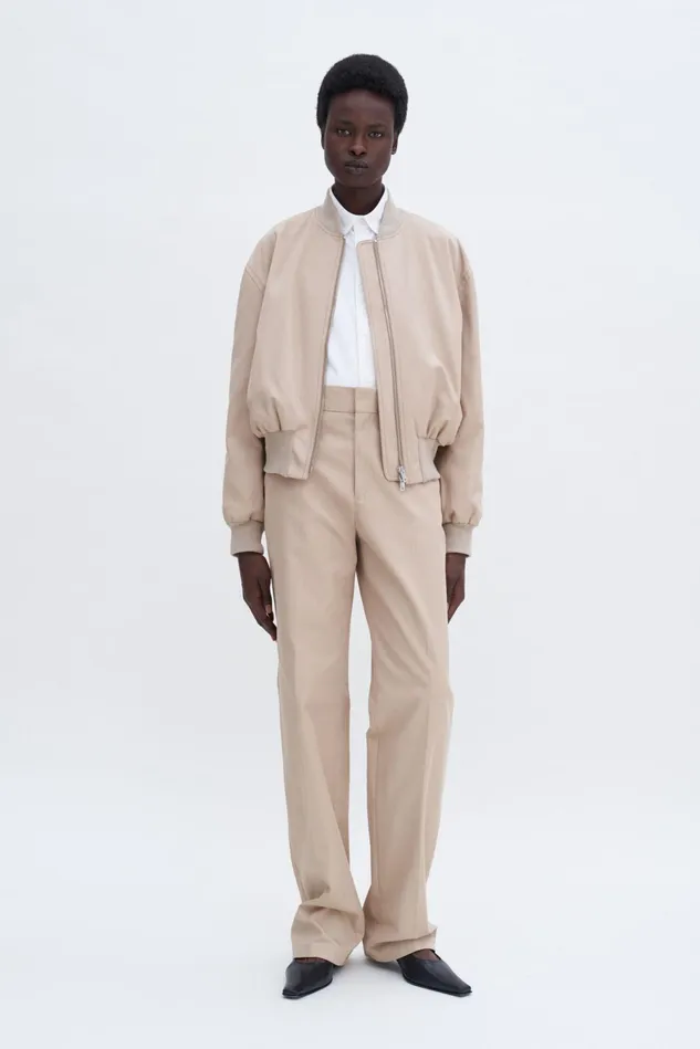 Women Tailored Cotton Trousers Sand Beige Filippa K Trousers