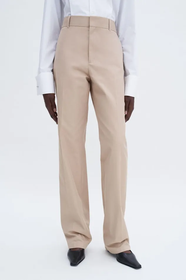 Women Tailored Cotton Trousers Sand Beige Filippa K Trousers