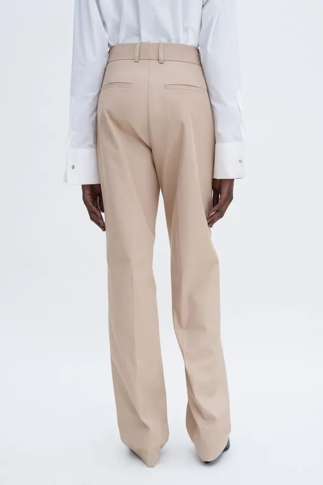 Women Tailored Cotton Trousers Sand Beige Filippa K Trousers