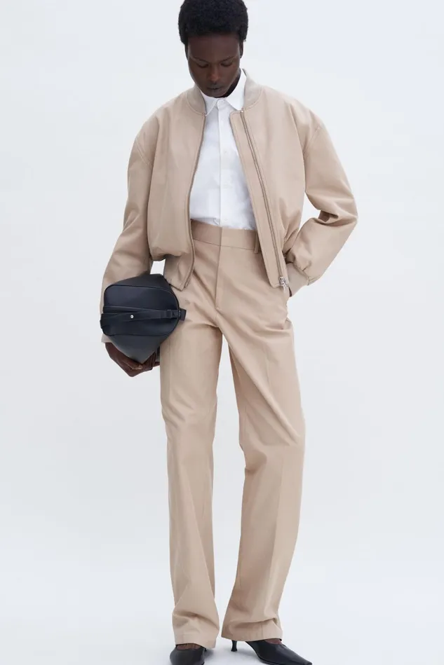 Women Tailored Cotton Trousers Sand Beige Filippa K Trousers