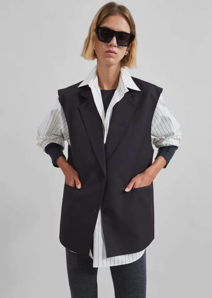 Women Tallin Vest 8211 Charcoal The Frankie Shop Outerwear