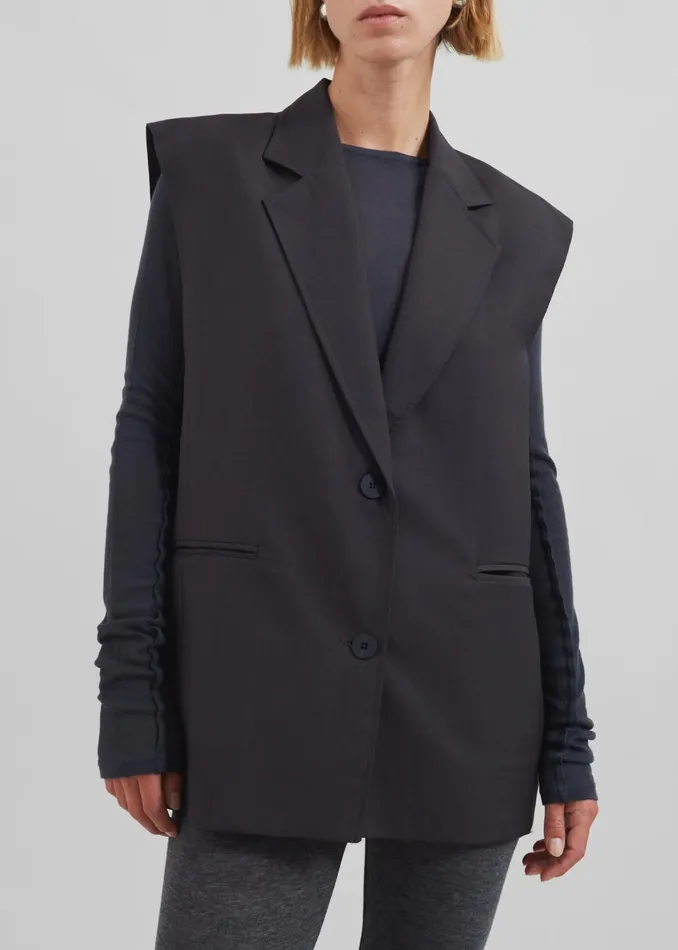 Women Tallin Vest 8211 Charcoal The Frankie Shop Outerwear