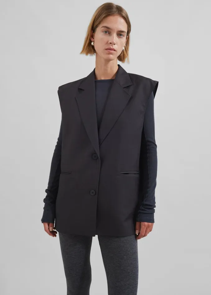 Women Tallin Vest 8211 Charcoal The Frankie Shop Outerwear