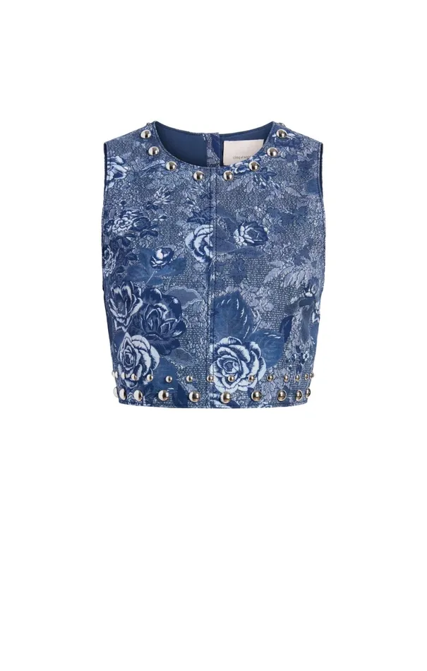Women Tank Tops and Camisoles Cinq Sept Maia Top Indigo Multi