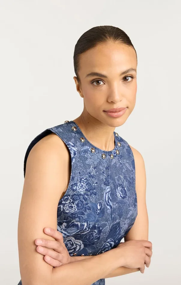 Women Tank Tops and Camisoles Cinq Sept Maia Top Indigo Multi