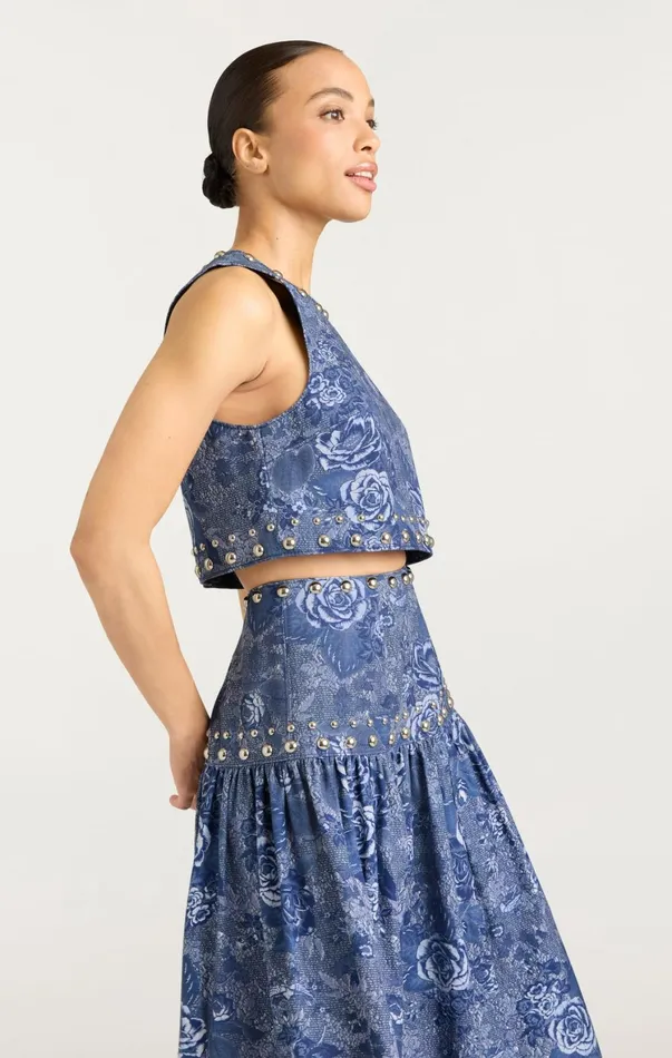 Women Tank Tops and Camisoles Cinq Sept Maia Top Indigo Multi