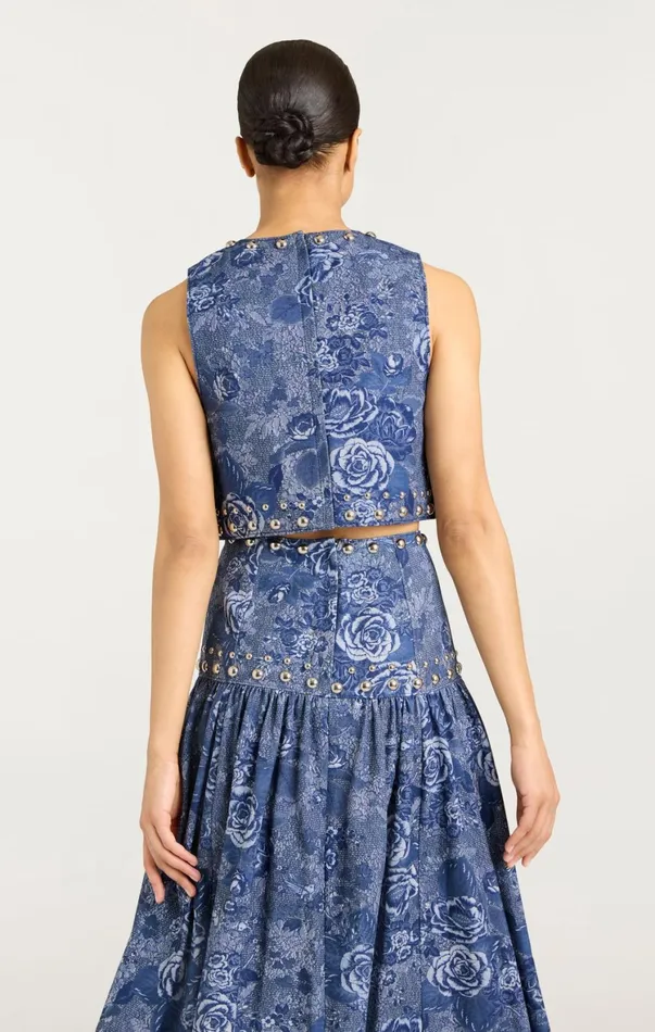 Women Tank Tops and Camisoles Cinq Sept Maia Top Indigo Multi