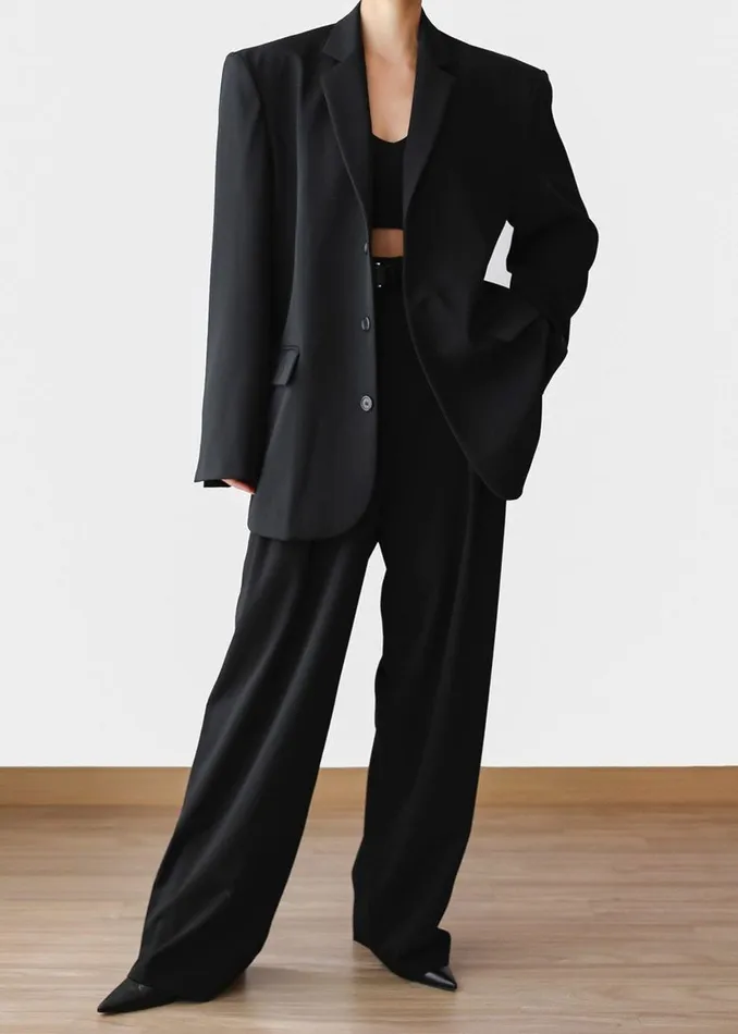 Women Tansy Pleated Trousers 8211 Black The Frankie Shop Bottoms