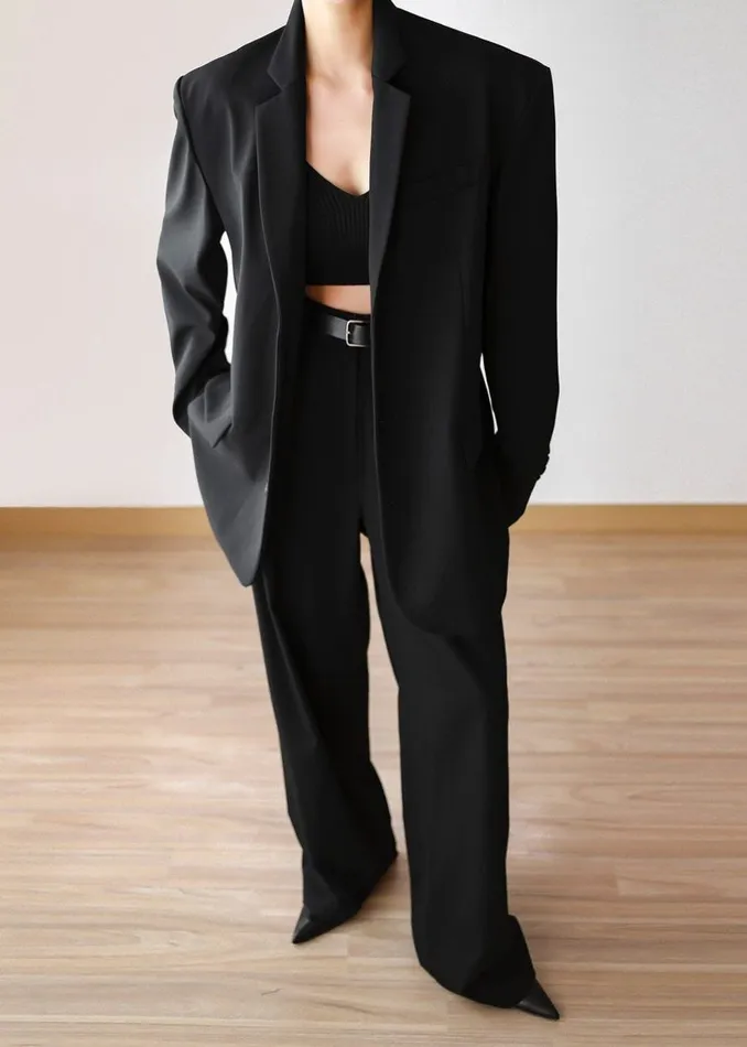 Women Tansy Pleated Trousers 8211 Black The Frankie Shop Bottoms