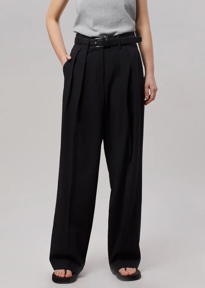 Women Tansy Pleated Trousers 8211 Black The Frankie Shop Bottoms