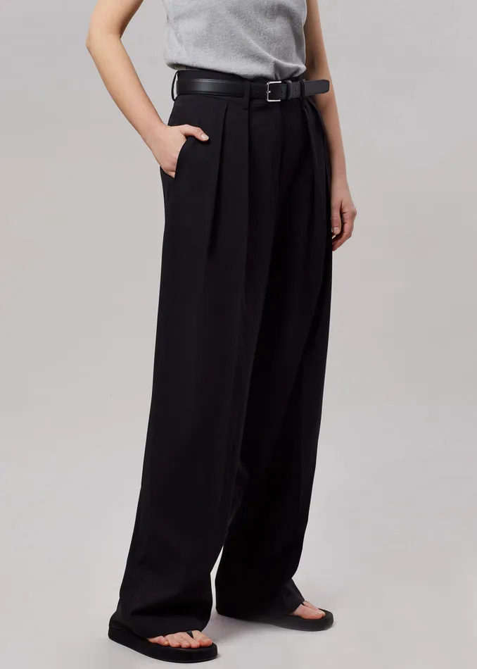 Women Tansy Pleated Trousers 8211 Black The Frankie Shop Bottoms