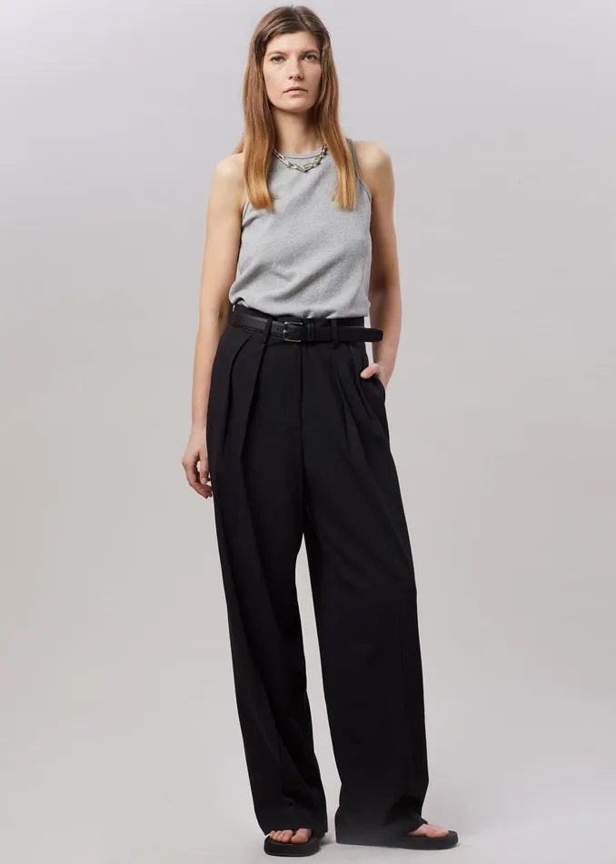 Women Tansy Pleated Trousers 8211 Black The Frankie Shop Bottoms