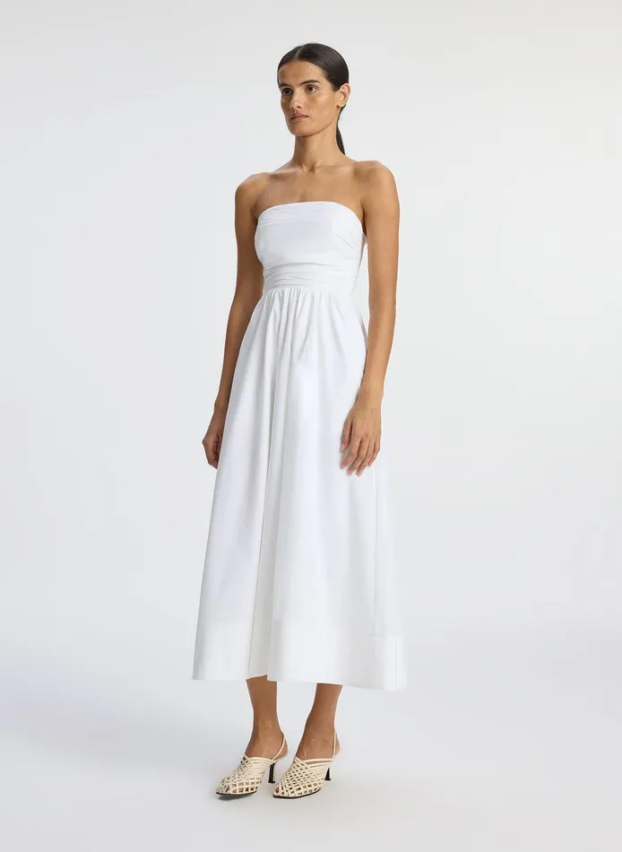 Women Tate Strapless Midi Dress White ALC Dresses