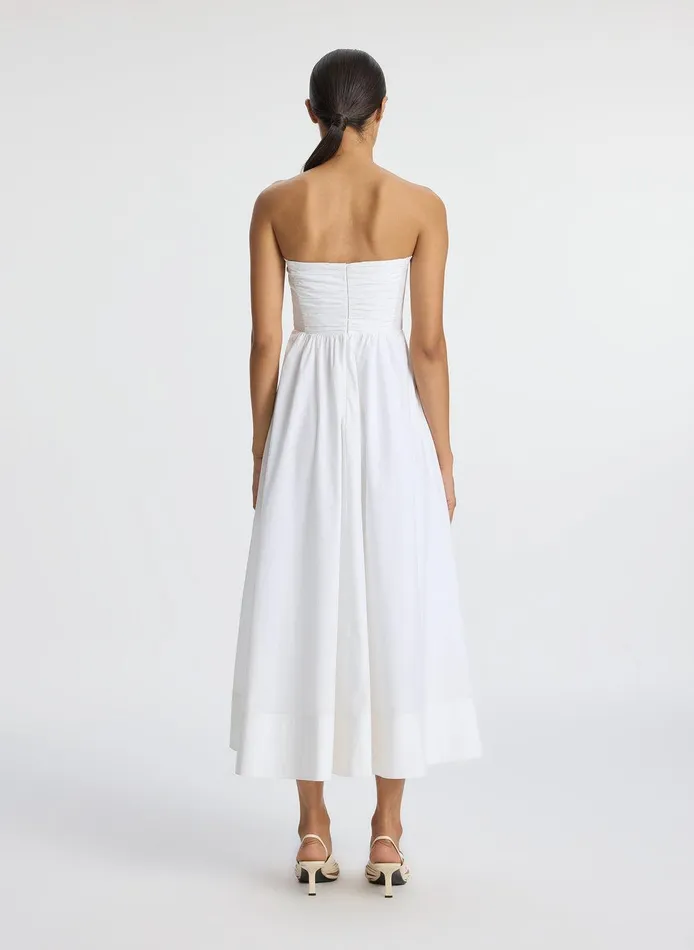 Women Tate Strapless Midi Dress White ALC Dresses
