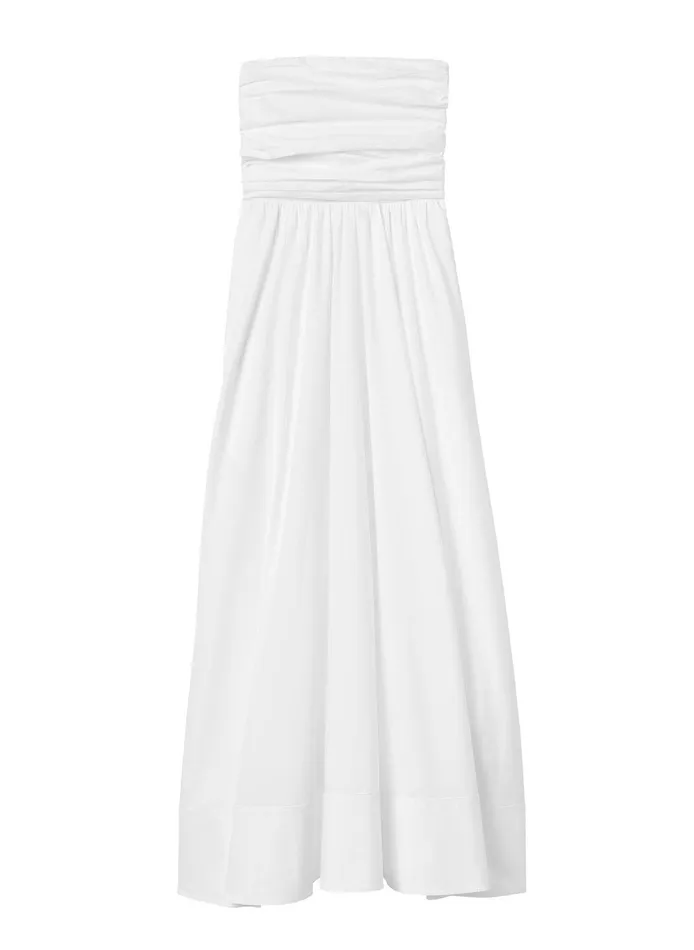 Women Tate Strapless Midi Dress White ALC Dresses