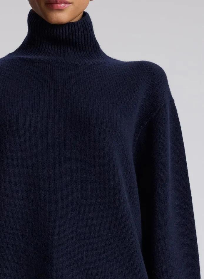 Women Teddy Cashmere Turtleneck Sweater Navy ALC Sweaters