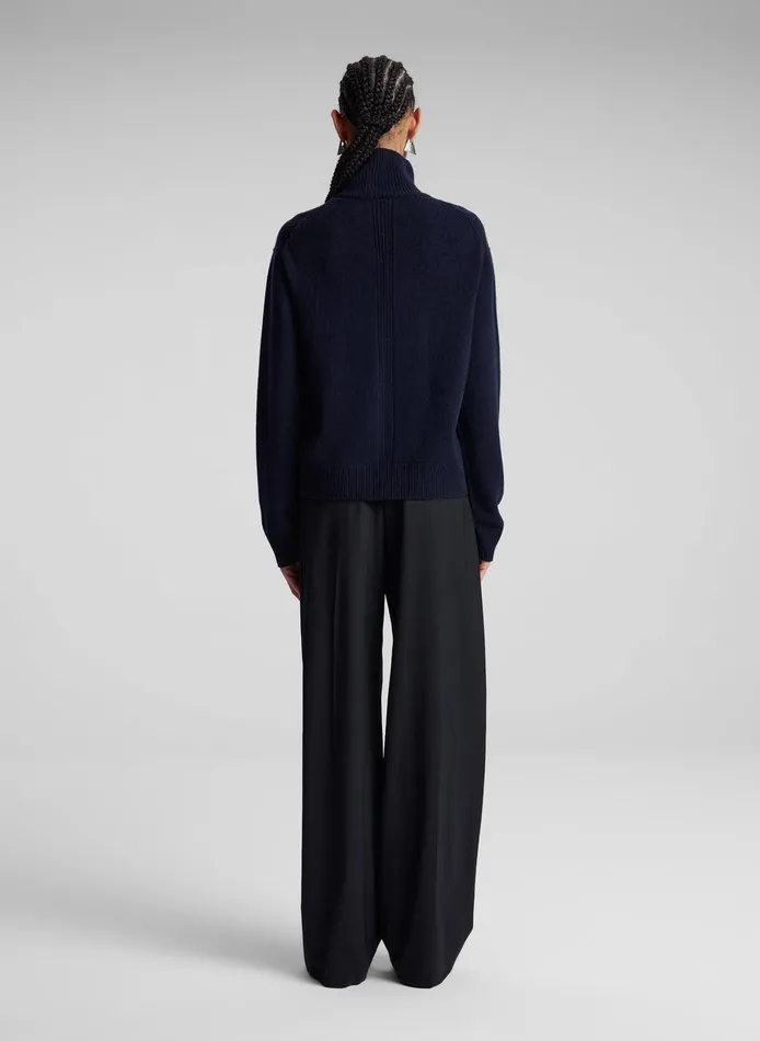 Women Teddy Cashmere Turtleneck Sweater Navy ALC Sweaters