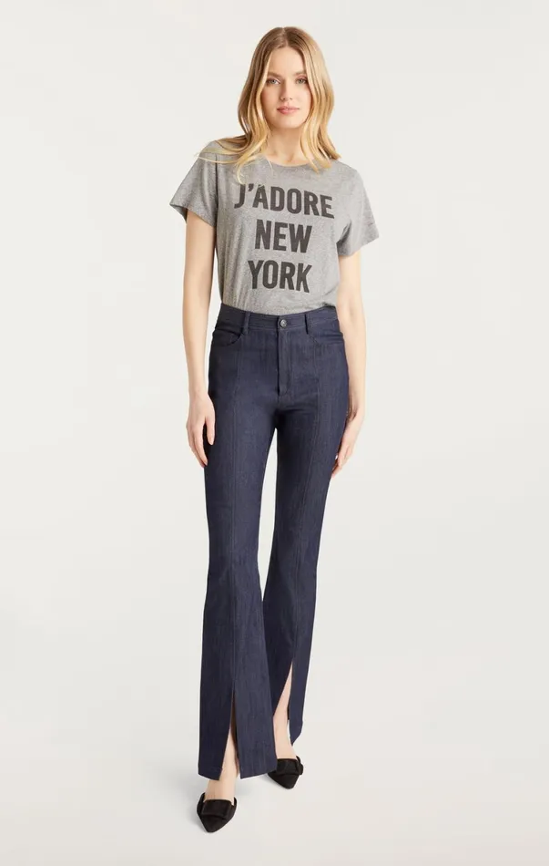 Women Tees and Pullovers Cinq Sept J039adore New York Tee Heather Greyblack