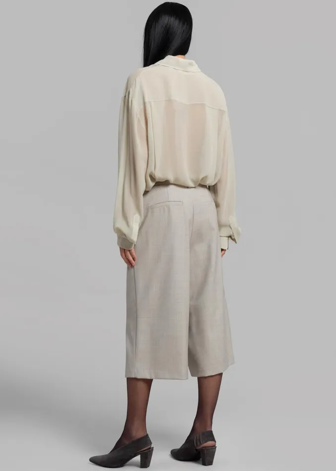 Women Tessa Wool Bermuda 8211 Beige The Frankie Shop Bottoms