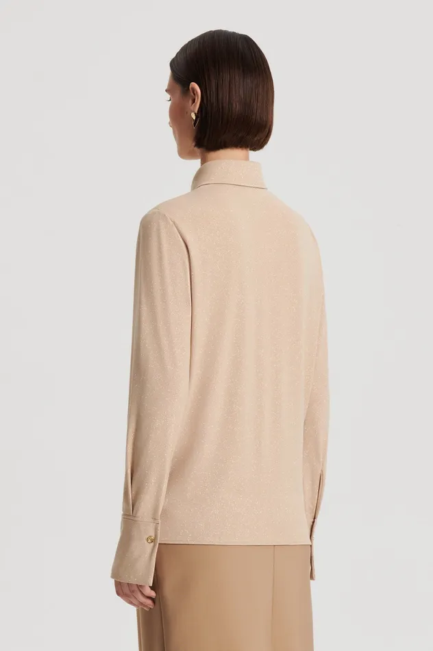 Women TINSEL SHIRT CHAMPAGNE Tops Scanlan Theodore Women TINSEL SHIRT CHAMPAGNE Tops Scanlan Theodore