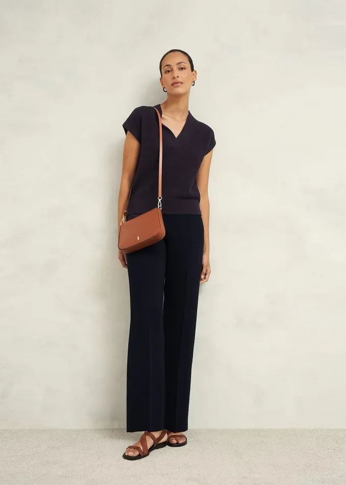 Women Tops Hobbs Ariel Cotton Knitted Top Hobbs Navy