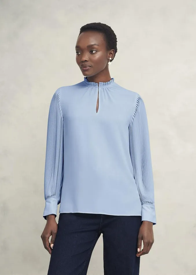 Women Tops Hobbs Carrie Blouse Powder Blue