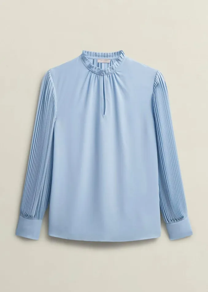 Women Tops Hobbs Carrie Blouse Powder Blue