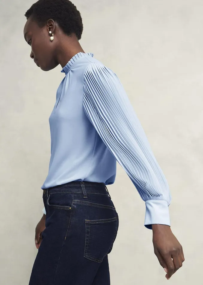 Women Tops Hobbs Carrie Blouse Powder Blue