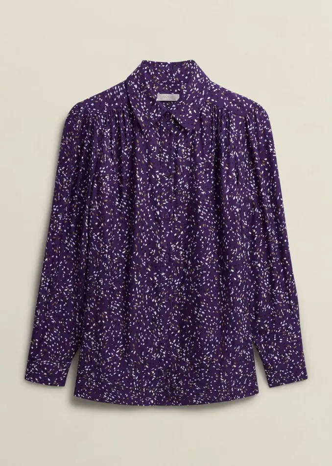 Women Tops Hobbs Kirsty Shirt Purple Multi