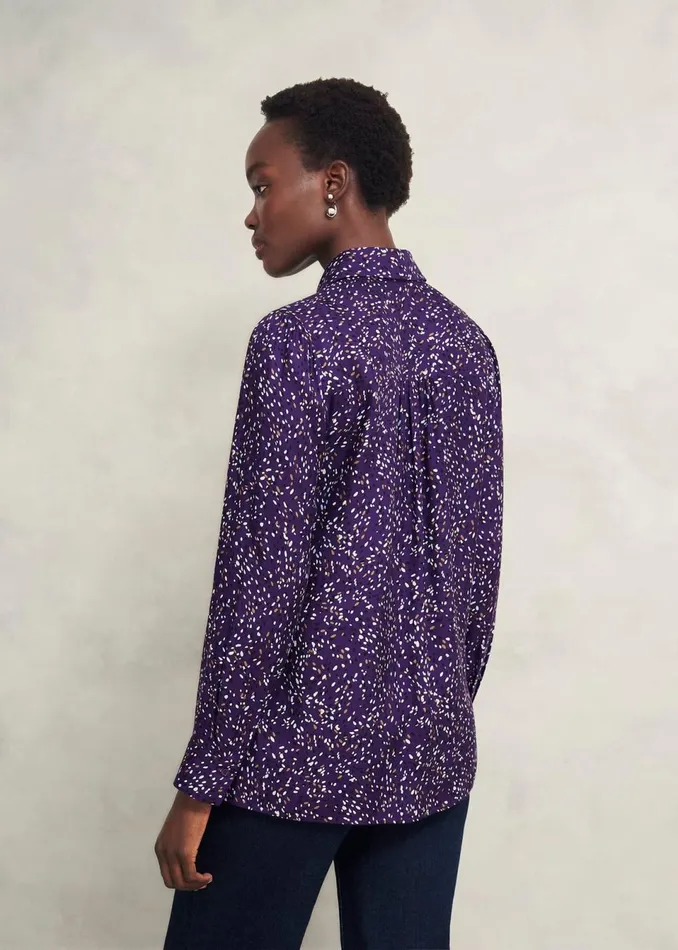 Women Tops Hobbs Kirsty Shirt Purple Multi