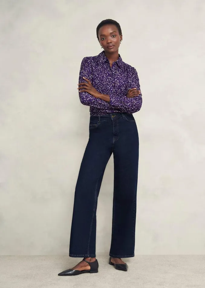 Women Tops Hobbs Kirsty Shirt Purple Multi