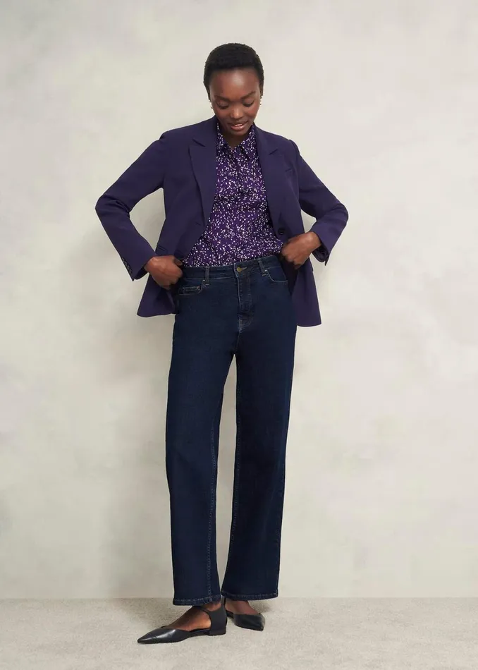 Women Tops Hobbs Kirsty Shirt Purple Multi