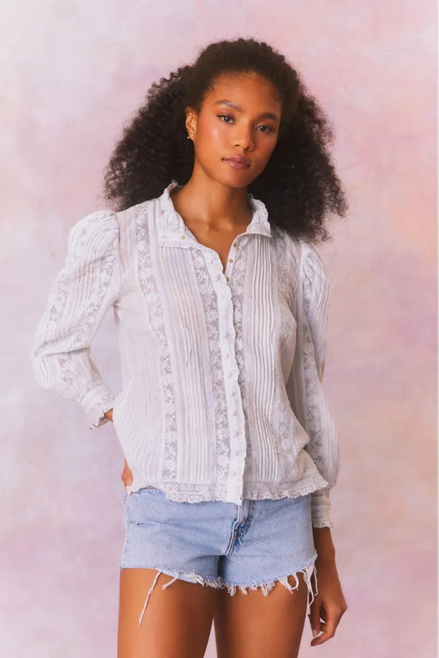 Women Tops LoveShackFancy Jacque Top Moonstone