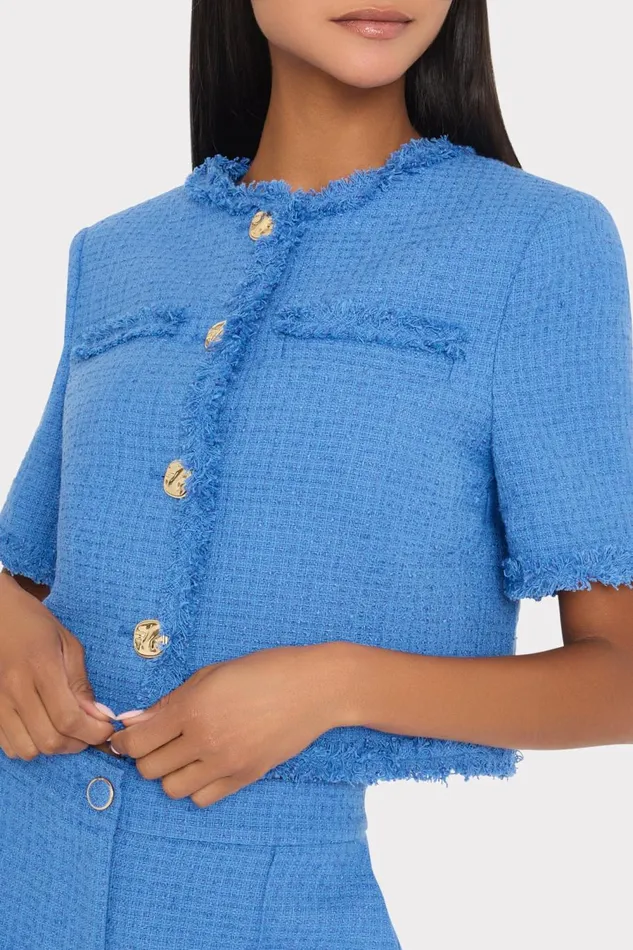 Women Tops Milly Jeanne Boucle Top Blue Women Tops Milly Jeanne Boucle Top Blue