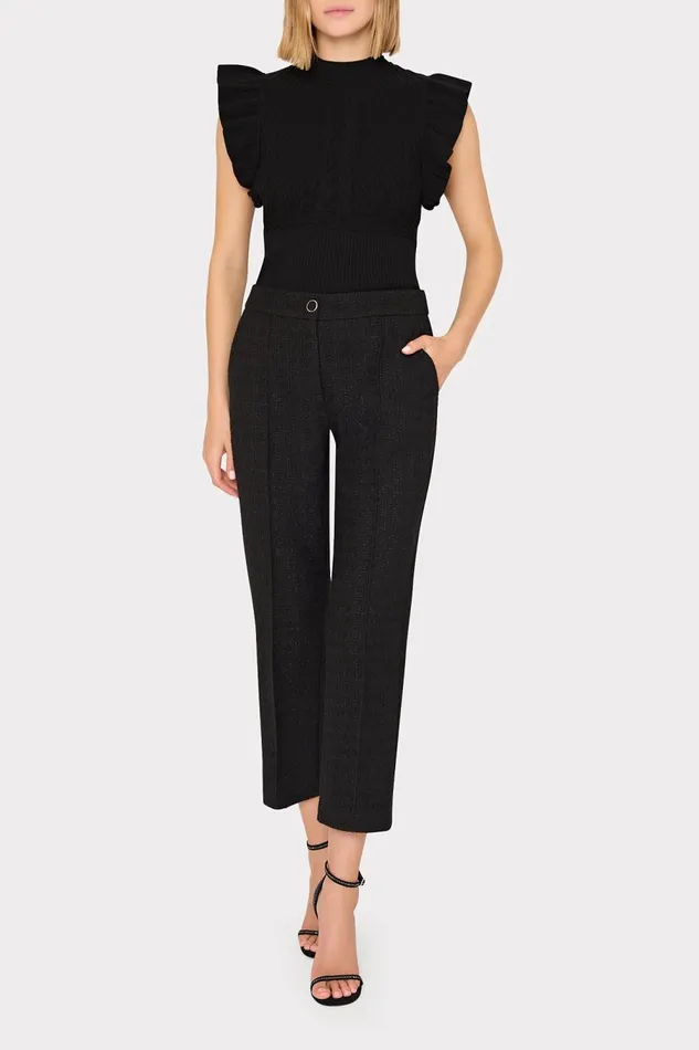 Women Tops Milly Kamila Flutter Sleeve Knit Top Black Women Tops Milly Kamila Flutter Sleeve Knit Top Black
