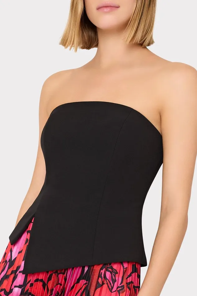 Women Tops Milly Lana Cady Strapless Top Black