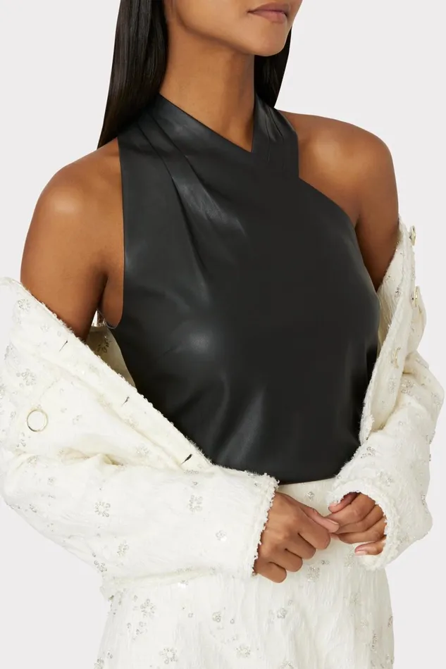Women Tops Milly Preston Vegan Leather Top Black Women Tops Milly Preston Vegan Leather Top Black