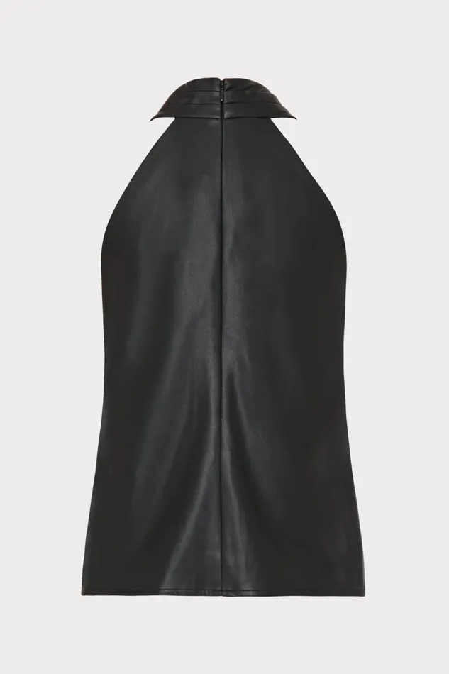 Women Tops Milly Preston Vegan Leather Top Black Women Tops Milly Preston Vegan Leather Top Black