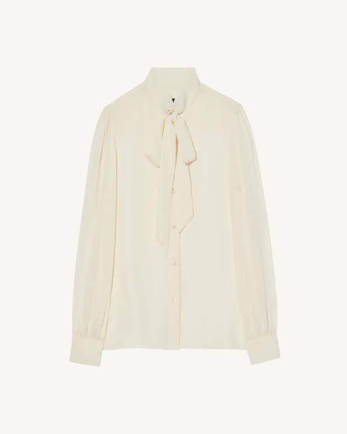 Women Tops Nili Lotan CARINA SILK BLOUSE Ivory