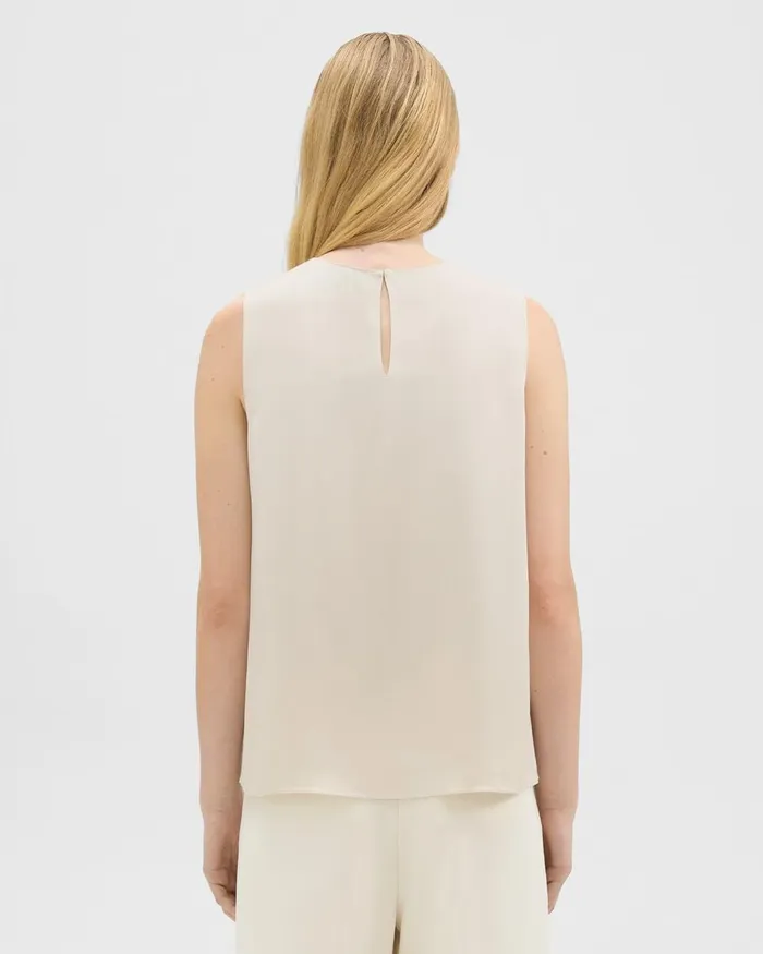 Women Tops Theory Shell Top In Silk Georgette Sand