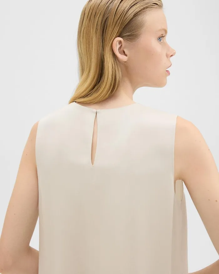 Women Tops Theory Shell Top In Silk Georgette Sand
