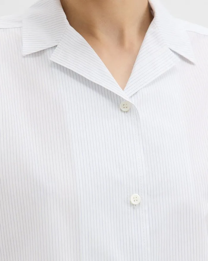 Women Tops Theory Striped CottonBlend Shirt White Multi Women Tops Theory Striped CottonBlend Shirt White Multi