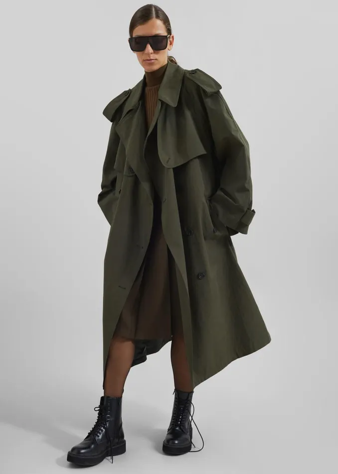 Women Tromso Convertible Trench 8211 Khaki The Frankie Shop Outerwear