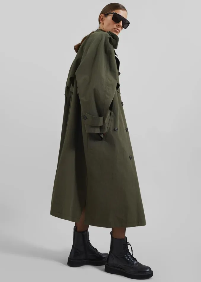 Women Tromso Convertible Trench 8211 Khaki The Frankie Shop Outerwear