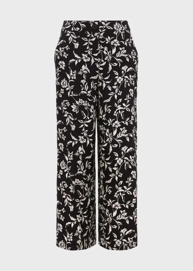 Women Trousers Hobbs Eve Crop Trousers Black Cream